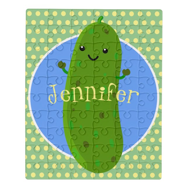 Cute happy pickle cartoon illustration jigsaw puzzle (Puzzle Vertical)