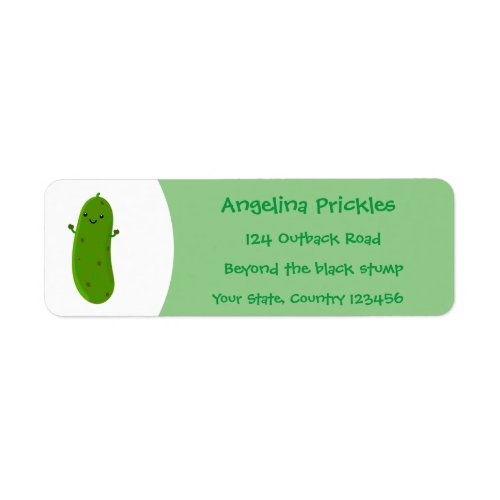 Cute happy pickle cartoon illustration label