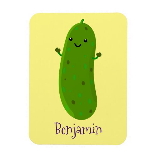 Cute happy pickle cartoon illustration magnet
