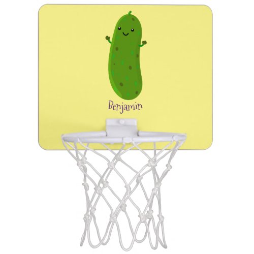 Cute happy pickle cartoon illustration mini basketball hoop