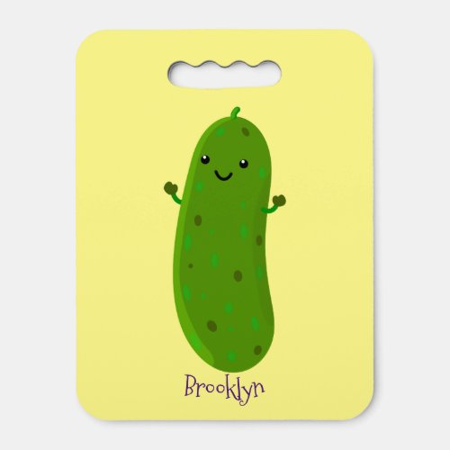 Cute happy pickle cartoon illustration  seat cushion