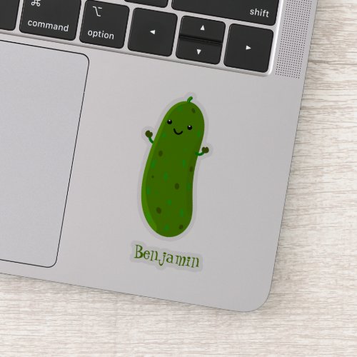 Cute happy pickle cartoon illustration sticker
