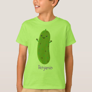 Cute happy pickle cartoon illustration T-Shirt