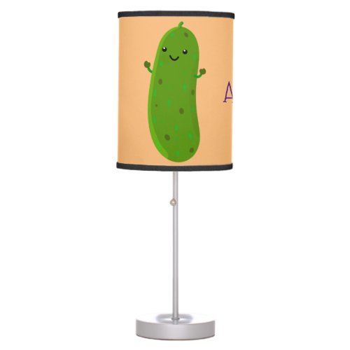 Cute happy pickle cartoon illustration table lamp