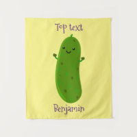 Cute happy pickle cartoon illustration