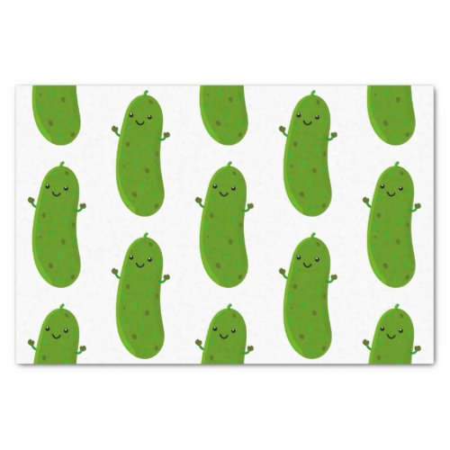Cute happy pickle cartoon illustration tissue paper