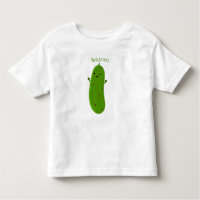 Cute happy pickle cartoon illustration toddler t-shirt