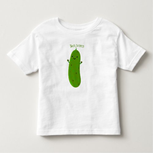 Cute happy pickle cartoon illustration toddler t_shirt