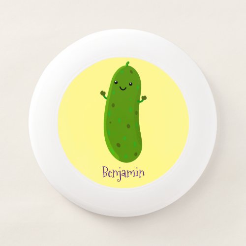 Cute happy pickle cartoon illustration Wham_O frisbee