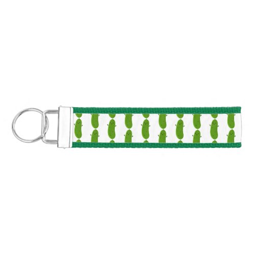 Cute happy pickle cartoon illustration wrist keychain