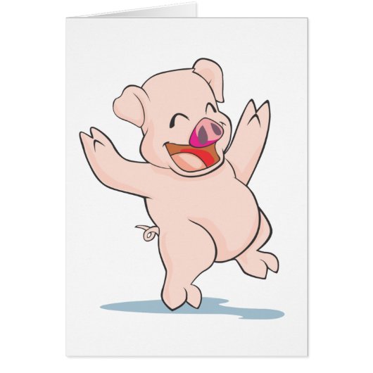 Cute Happy Pig Arms Hands Waving Up HIgh (Front)