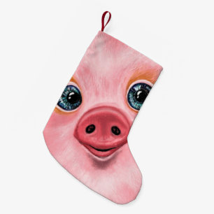 Cute Happy Pig Christmas Stocking