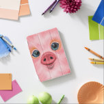 Cute Happy Pig iPad Cover<br><div class="desc">Cute Happy Pig iPad Cases Funny MIGNED Painting - Customizable</div>