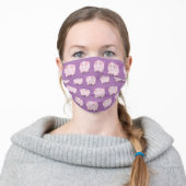 Cute happy pig pattern cartoon illustration adult cloth face mask (Worn)