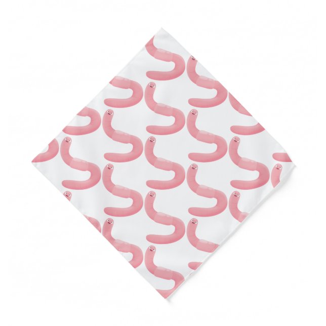 Cute happy pink earthworm cartoon  bandana (Front)