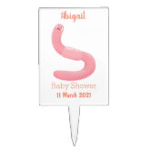 Cute pink happy axolotl cake topper