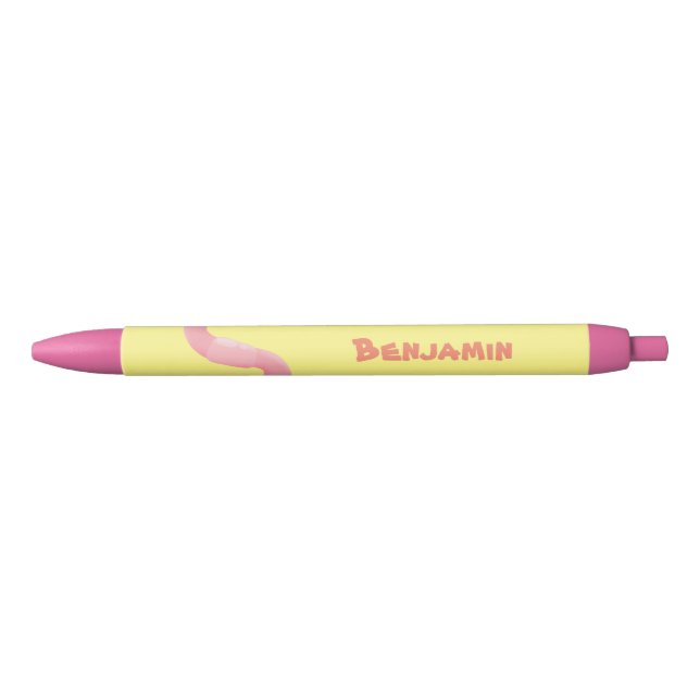 Cute happy pink earthworm cartoon pen (Front)