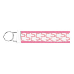 Cute happy pink earthworm cartoon wrist keychain