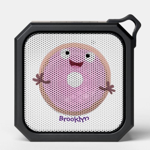 Cute happy pink glazed donut cartoon bluetooth speaker