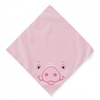 Cute Happy Pink Pig Face Bandana