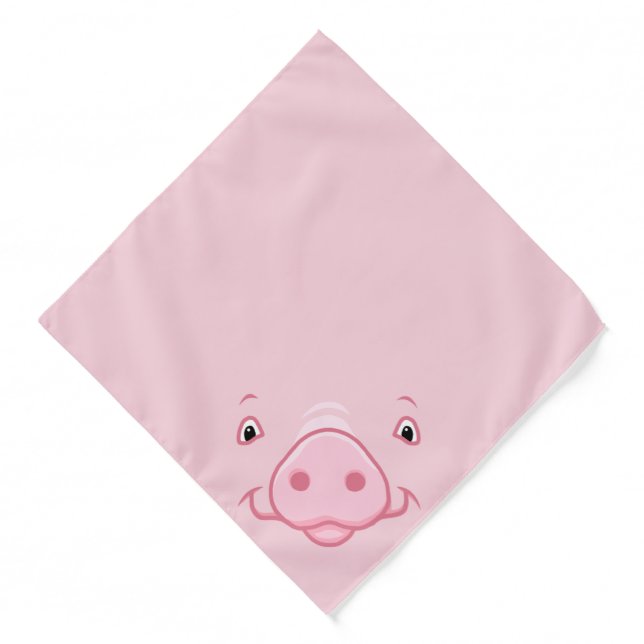 Cute Happy Pink Pig Face Bandana (Front)