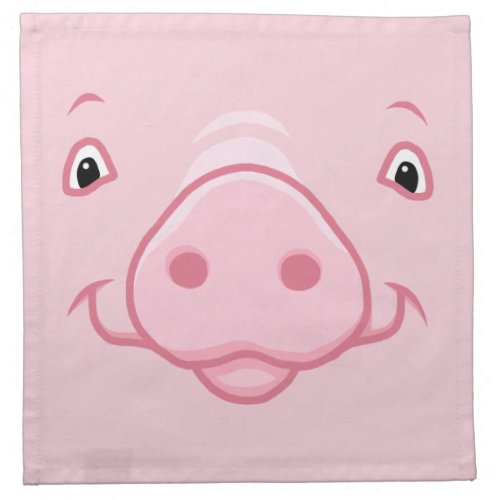 Cute Happy Pink Pig Face Cloth Napkin