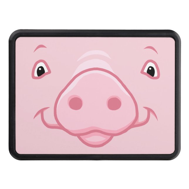 Cute Happy Pink Pig Face Hitch Cover (Front)