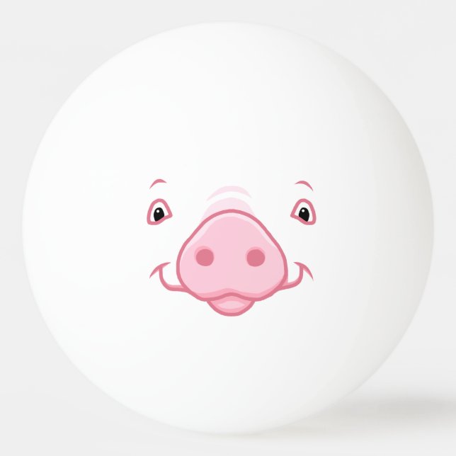 Cute Happy Pink Pig Face Ping-Pong Ball (Front)
