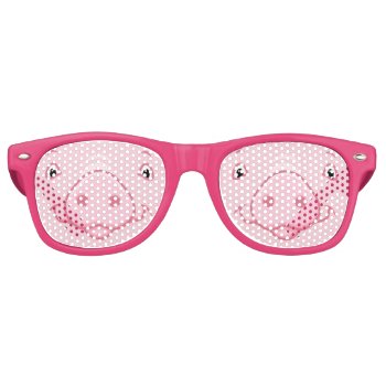 Cute Happy Pink Pig Face Retro Sunglasses by Fun_Forest at Zazzle