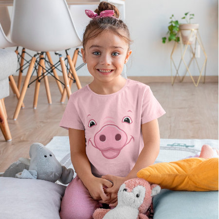 Cute Happy Pink Pig Face T-shirt