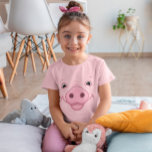 Cute Happy Pink Pig Face T-shirt at Zazzle