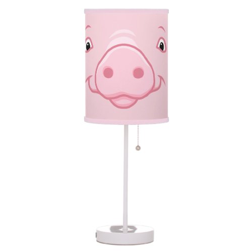 Cute Happy Pink Pig Face Table Lamp