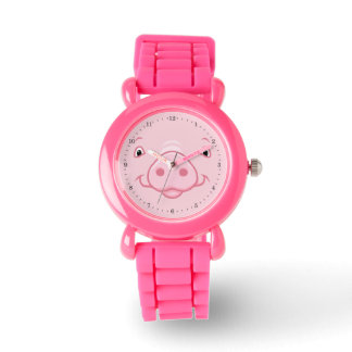 Cute Happy Pink Pig Face Watch