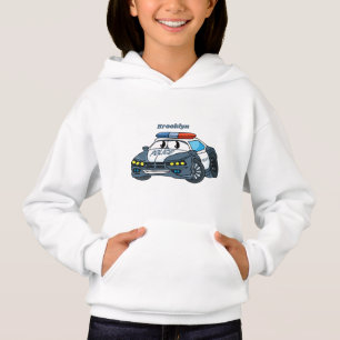 Cute happy police car cartoon illustration hoodie