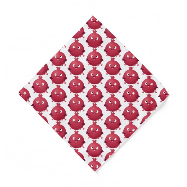 Cute happy pomegranate fruit cartoon bandana (Front)