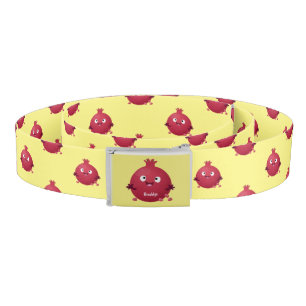 Cute happy pomegranate fruit cartoon belt