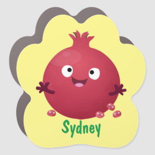 Cute happy pomegranate fruit cartoon car magnet
