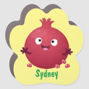 Cute happy pomegranate fruit cartoon car magnet