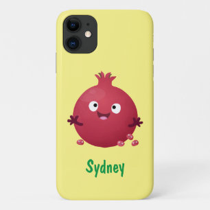Cute happy pomegranate fruit cartoon iPhone 11 case