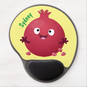 Cute happy pomegranate fruit cartoon gel mouse pad