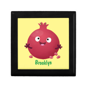 Cute happy pomegranate fruit cartoon gift box
