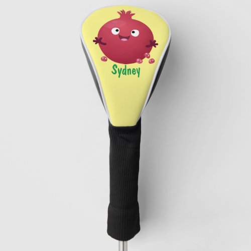 Cute happy pomegranate fruit cartoon golf head cover