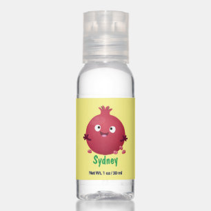 Cute happy pomegranate fruit cartoon hand sanitizer