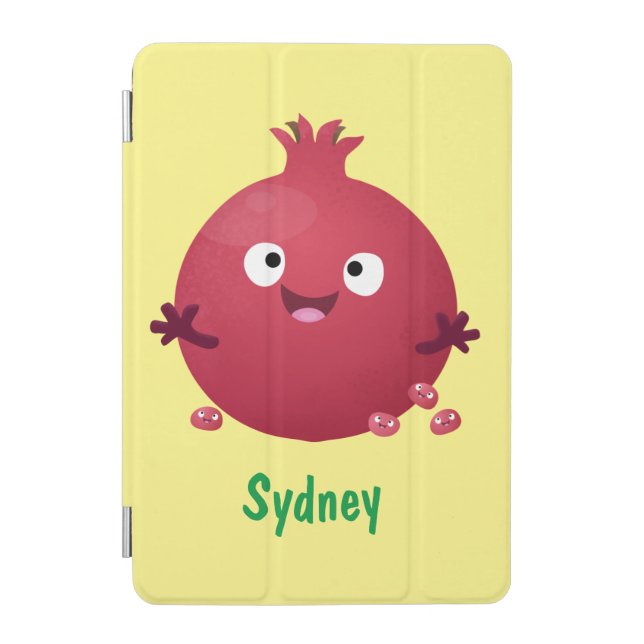 Cute happy pomegranate fruit cartoon iPad mini cover (Front)