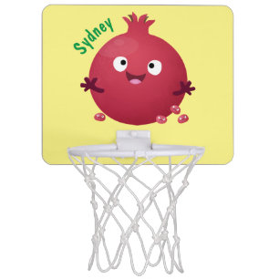 Cute happy pomegranate fruit cartoon mini basketball hoop