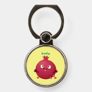 Cute happy pomegranate fruit cartoon phone ring stand