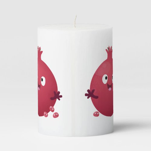 Cute happy pomegranate fruit cartoon pillar candle