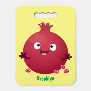 Cute happy pomegranate fruit cartoon seat cushion