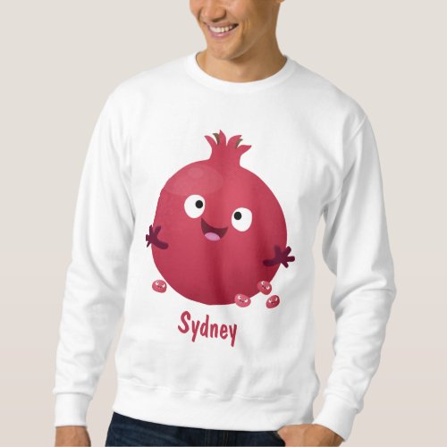 Cute happy pomegranate fruit cartoon sweatshirt