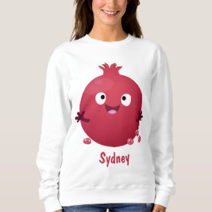 Cute happy pomegranate fruit cartoon sweatshirt
